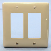 Hubbell Gray 2-Gang UNBREAKABLE Decorator/GFCI/Rocker Switch Mid-Size Wallplate Cover NPJ262GY