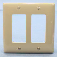 Hubbell Gray 2-Gang UNBREAKABLE Decorator/GFCI/Rocker Switch Mid-Size Wallplate Cover NPJ262GY