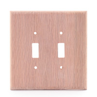 Leviton Unfinished Wood 2-Gang Toggle Switch Cover Wallplate Switchplate 89209-UNF