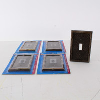 5 New Leviton Brass Bamboo Tiki Metal Switch Cover Wall Plate Switchplates 89601