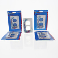 5 Leviton Butterfly Pattern Porcelain Receptacle Wallplate Duplex Outlet Covers 89503-FLY