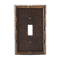 Leviton Antique Brass Finish Bamboo Tiki Metal Switch Cover Wall Plate 89601