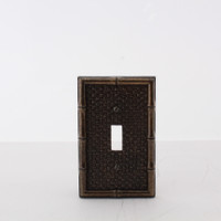 New Leviton Antique Brass Finish Bamboo Tiki Metal Switch Cover Wall Plate 89601