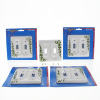 5 Leviton Green Vine Pattern Porcelain Switch Cover Toggle Wallplates 89509-GRN