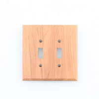Leviton OAK Finished Wood 2-Gang Switch Cover Wallplate Switchplate 89209-OAK