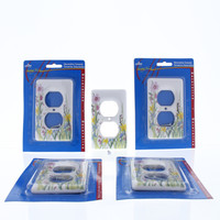 5 Leviton Wildflower Pattern Porcelain Receptacle Wallplate Duplex Outlet Covers 89503-WFL