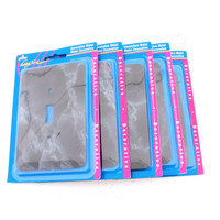 5 Leviton 1G JUMBO Black Marble Metal Toggle Switch Cover Wallplates 89301-BML