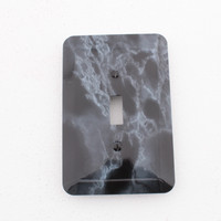 Leviton JUMBO Black Marble Metal Switch Cover Oversize Toggle Wall Plate 89301-BML