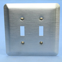 Leviton 2-Gang JUMBO Satin Chrome Switch Cover Oversize Toggle Wall Plate 89309-SSS
