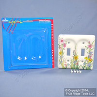 Leviton Wildflower Pattern 2-Gang Ceramic Switch Cover Toggle Wallplate 89509-WFL