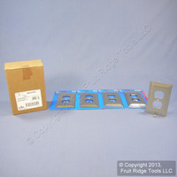 5 Leviton Satin Nickel Brushed Chrome Receptacle Wallplate Duplex Outlet Covers 89603-STC