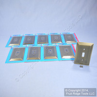 10 Leviton Brushed Brass JUMBO Metal Switch Cover Wallplate Switchplates 89601-STB