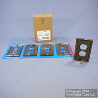 5 New Leviton Brass Tiki Bamboo Receptacle Wallplates Duplex Outlet Covers 89603