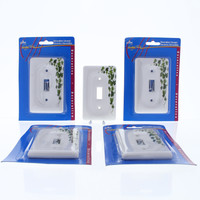 5 Leviton Green Vine Porcelain Switch Covers Wall Plate Switchplates 89501-GRN