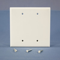 Cooper White Standard Grade 2-Gang Blank Mid-Size Wallplate Cover Plate 2037W
