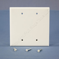 Cooper White Standard Grade 2-Gang Blank Mid-Size Wallplate Cover Plate 2037W