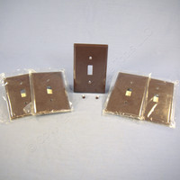 5 Eagle Brown Thermoset Mid-Size 1-Gang Toggle Switch Cover Wallplate Switchplates 2034B