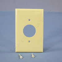 Cooper Mid-Size Ivory 1.406" Receptacle Thermoset Wallplate Single Outlet Cover 2031V