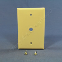 Cooper Ivory Mid-Size Phone Radio Cable Thermoset Wallplate 3/8" Opening 2028V