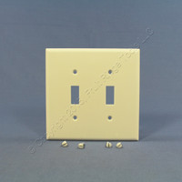 Cooper Light Almond Mid-Size 2-Gang Switch Cover Thermoset Wall Plate Switchplate 2039LA