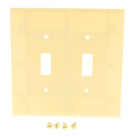 Cooper Ivory Mid-Size 2-Gang Switch Cover Thermoset Wall Plate Switchplate 2039V