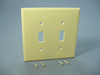 Cooper Ivory Mid-Size 2-Gang Switch Cover Thermoset Wall Plate Switchplate 2039V