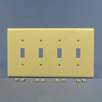 Eagle Ivory Standard Grade Mid-Size 4-Gang Toggle Switch Cover Plate Wallplate 2054V