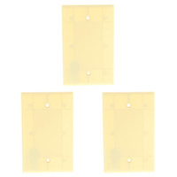 3 Cooper Ivory Standard Grade Thermoset 1-Gang Mid-Size Blank Wallplate Covers 2029V