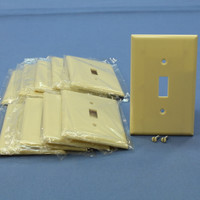 10 Cooper Ivory LARGE Mid-Size 1G Plastic Toggle Switch Cover Wallplates 2034V