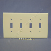 Eagle Almond Standard Grade Mid-Size 4-Gang Toggle Switch Cover Plate Wallplate 2054A