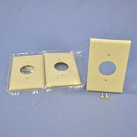 3 Cooper Mid-Size Ivory 1.406" Receptacle Thermoset Wallplate Single Outlet Covers 2031V