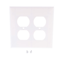 Cooper Mid-Size 2-Gang White Receptacle Thermoset Wallplate Outlet Cover 2050W