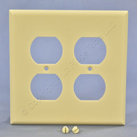 Cooper Mid-Size 2-Gang Ivory Receptacle Thermoset Wallplate Outlet Cover 2050V
