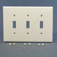 Eagle White Standard Grade Mid-Size 3-Gang Toggle Switch Cover Wallplate 2041W