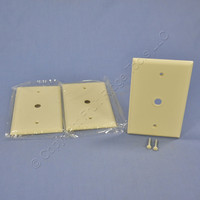 3 Cooper Ivory Mid-Size Phone Radio Cable Thermoset Wallplates 3/8" Opening 2028V