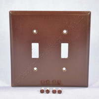 Cooper Brown Mid-Size 2-Gang Switch Cover Thermoset Wall Plate Switchplate 2039B