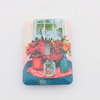 Leviton 1-Gang Flower Pot Wall Plate Switch Metal Cover Switchplate 89001-FLW
