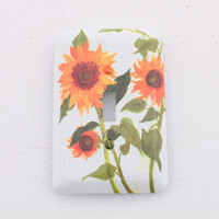 Leviton 1-Gang Sunflowers Wall Plate Switch Metal Cover Switchplate 89001-SFL