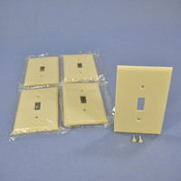 5 Eagle Ivory Mid-Size Flush 1-Gang Toggle Switch Plastic Cover Wallplates 2034V