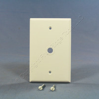 Cooper White Mid-Size Phone Radio Cable Thermoset Wallplate 3/8" Opening 2028W
