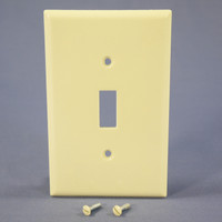 Cooper Almond 1Gang Mid-Size LARGE Thermoset Toggle Switch Cover Wallplate 2034A
