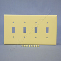 Cooper Ivory Standard Grade Mid-Size 4-Gang Toggle Switch Cover Plate Wallplate 2054V