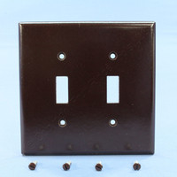 Eagle Brown Mid-Size 2-Gang Switch Cover Thermoset Wallplate Switchplates 2039B