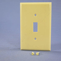 Cooper Ivory 1-Gang Mid-Size LARGE Thermoset Toggle Switch Cover Wallplate 2034V