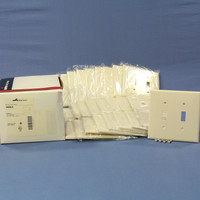 25 Cooper Light Almond Mid-Size 2-Gang Switch Cover Thermoset Wall Plate Switchplates 2039LA