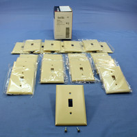 25 Cooper Ivory 1-Gang LARGE Mid-Size Toggle Switch Flush Cover Wallplates 2034V