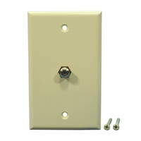 Cooper Almond 1-Gang Single Coaxial Cable Wall Plate Video Jack F-Type CATV 1172A