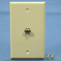 Cooper Almond 1-Gang Single Coaxial Cable Wall Plate Video Jack F-Type CATV 1172A