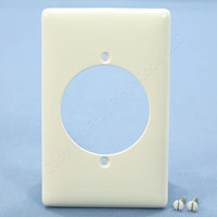 Hubbell White Mid-Size UNBREAKABLE 2.16" Power Outlet Cover 1-Gang Single Receptacle Wallplate NPJ724W