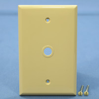 Cooper Ivory .406" Hole Phone Coax Cable Wallplate Telephone Cover Plate PJ11V